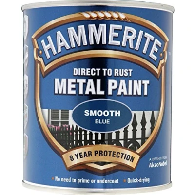 Image of Hammerite Metal Paint Smooth 750ml Blue (826042)