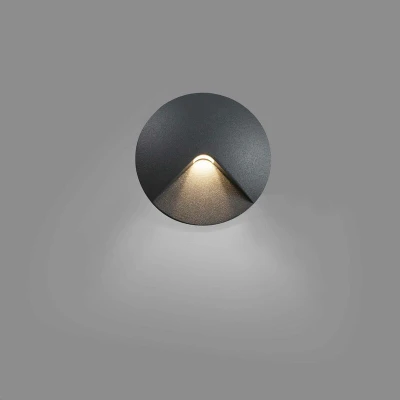 Image of Faro Lighting Uve Led Outdoor Recessed Wall Light Dark Grey IP44