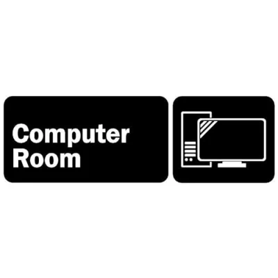 Image of Computer room information sign Self adhesive sticker (150mm x 50mm)