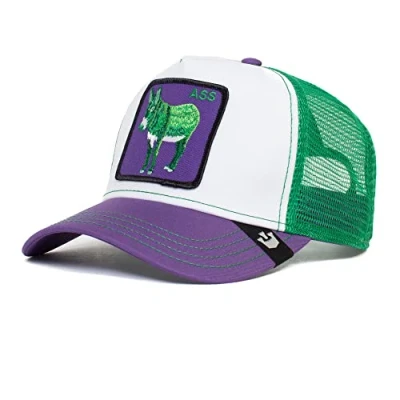 Image of Goorin Bros. The Farm Acid Trip Collection Unisex Adjustable Trucker Cap, White (Donkey Trip), One Size