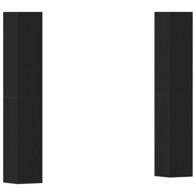 Image of vidaXL 4 Piece TV Cabinet Set in Black Oak 30.5 x 30 90 cm Made from Engineered Wood