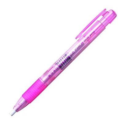 Image of Tombow 57337 Mono Knock Eraser, Pink. Easy to Use Pen Style Eraser with Rubber Grip