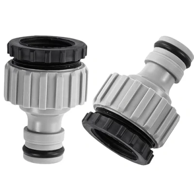 Image of 2 Pack 3/4 inch and 1/2 BSP 2in1 Plastic Outdoor Graden Hose Tap Connector Threaded Faucet Adapter,Kitchen Pipe Adapte