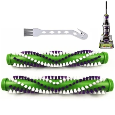 Image of Carpet Cleaning Brush Replacement Part Compatible Bissell ProHeat 2X Revolution Pet Pro 3432 3588F 1986 1964 19862 Roller Assembly Number #1611133（2 Pack Green）