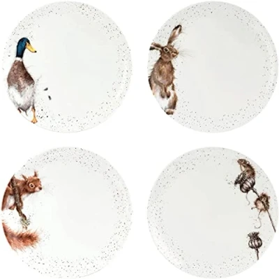 Image of Wrendale Designs Assorted Set of 4 10.5 Inch Coupe Plates