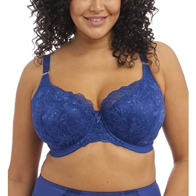 Image of Elomi Women&#039;s Brianna Underwire Padded Half Cup Bra Demi, Lapis, 36GG US