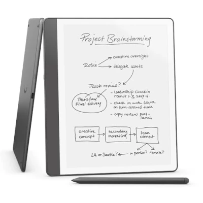 Image of New Amazon Kindle Scribe (16 GB) Redesigned display with uniform borders. Now write directly on books and documents. Includes Premium Pen Tungsten Grey