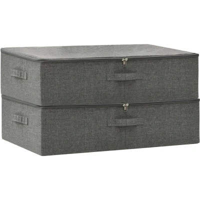 Image of vidaXL Storage Boxes 2 pcs Fabric 70x40x18 cm Anthracite