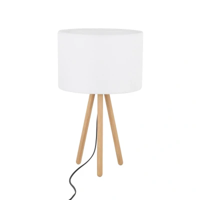 Image of Tokyo Table Lamp With Round Shade Pine, White 1xE27