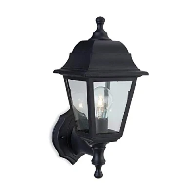Image of Firstlight Products 8346BK 1 x E27 60 Watt IP44 Oslo Lantern Uplight/ Downlight, Black Resin