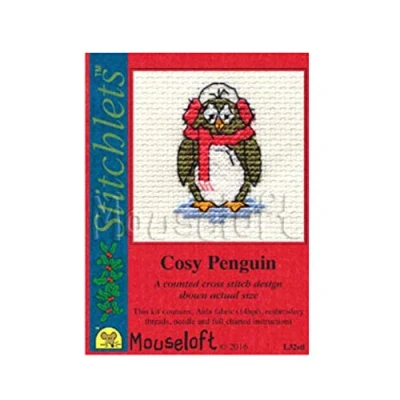 Image of Mouseloft Stitchlet Christmas Cross Stitch Kit &quot;Cosy Penguin&quot;