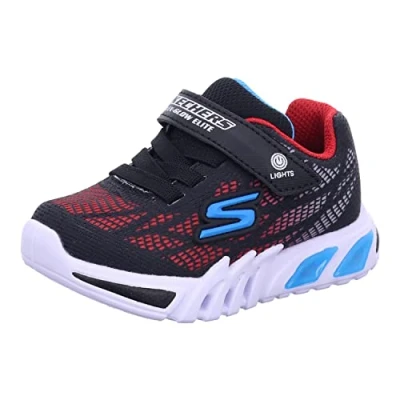 Image of Skechers 400137N BKRB Trainers, Black Synthetic/Red &amp; Blue Trim, 5 UK Toddler