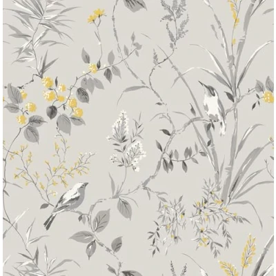 Image of Mariko Grey/Yellow Wallpaper