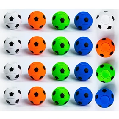 Image of Toyseum 20 x Football Fidget Spinners for Kids, Party Bag Fillers Boys &amp; Girls, Fun Toy Favours School Prizes and Themed Parties, Pack of