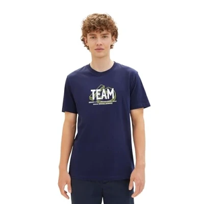 Image of TOM TAILOR Denim Men&#039;s 1040838 T Shirt, 34590 Dark Blueberry, L