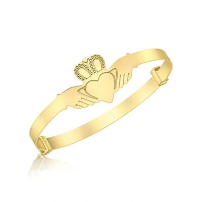 Image of Carissima Gold Women&#039;s 9ct Yellow Claddagh Extendable Baby Bangle