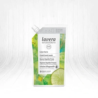 Image of lavera Refill Pouch Lime Care Hand Wash Organic &amp; Lemongrass Mild Cleansing Vegan Skin Neutral pH 500ml