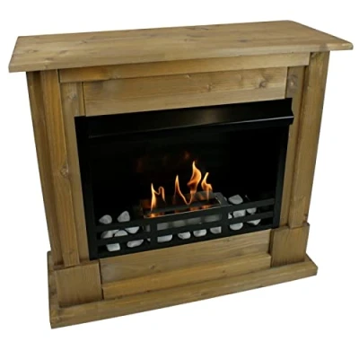 Image of Bio Ethanol Fireplace Firegel Fire Place Model Rafael Deluxe Oak