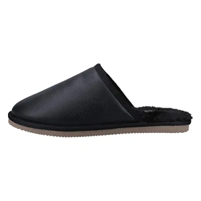 Image of Hush Puppies Men&#039;s Coady Leather Slipper, Black, 11 UK