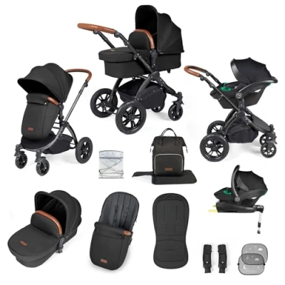 Image of Ickle Bubba Stomp Luxe all in one Travel System Black/Midnight/Tan/ Pack Size 1