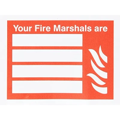 Image of Seco Your Fire Marshals are &amp; Sign, 200mm x 150mm Self Adhesive Vinyl