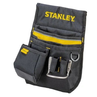 Image of STANLEY Tool Belt Pouch, Double Pocket Storage Organiser, Hammer Loop, 1 96 181