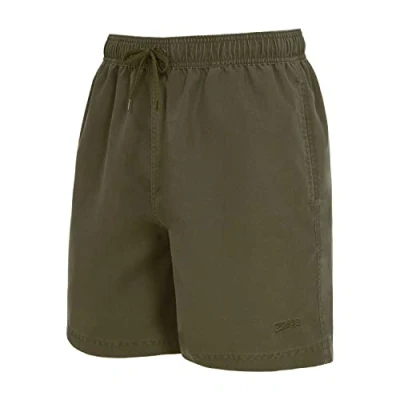 Image of Zoggs Junior Boys Ecodura (Enzyme Washed Short) Mosman 15&quot; Shorts, L, Age 12 to 13 Years Khaki