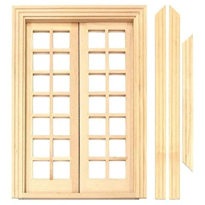 Image of MyTinyWorld Dolls House Miniature 14 Pane Double French Doors
