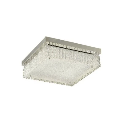 Image of Aiden Large Square Flush Ceiling 21W 1800lm LED 4200K Polished Chrome, Crystal