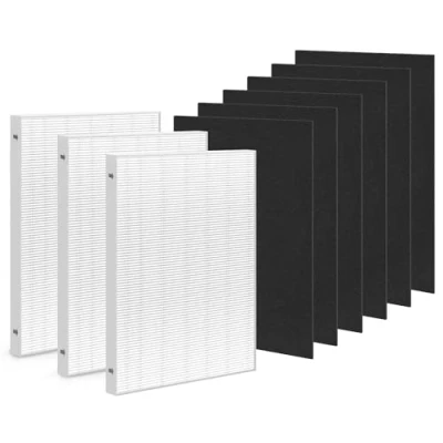Image of Aera Max 300 HEPA Filter Replacement Compatible with Fellowes AeraMax 290 DX95 Purifiers True Air Also Fit AP 300PH HF Part#9287201, 3x H13 and 6x Carbon Pre
