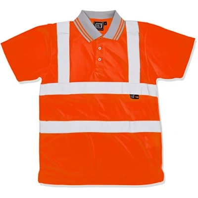 Image of Supertouch AEC1923 Hi VIS BIRD EYE POLO SHIRT ORANGE, Small