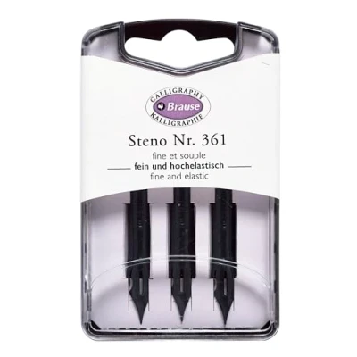 Image of Brause 300361B Pack of 3 Sténo metal nibs