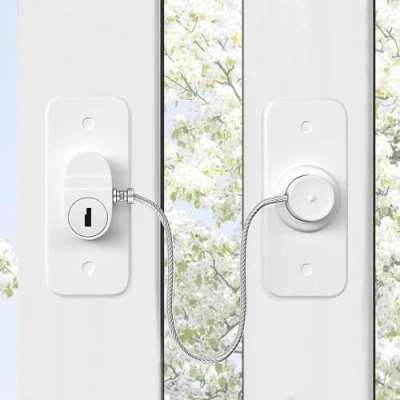 Image of Window Locks for UPVC Windows, 2 Packs Safety No Drilling Restrictor UPVC, Child with Key, Pet Refrigerator Lock Childproof