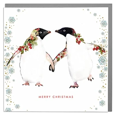 Image of Lola Design Wildlife Wonderful Christmas Cards Blank and Envelopes Penguins
