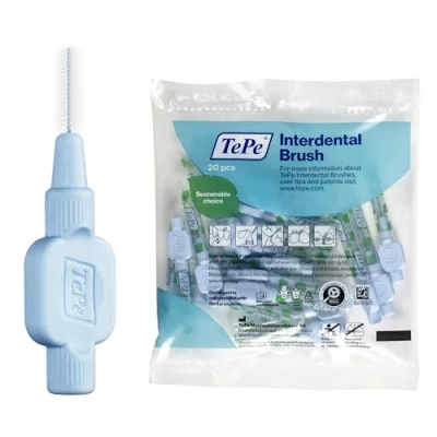 Image of TePe Interdental Brush, Extra Soft, Blue, 0.6mm/ISO 3, 20pcs, Plaque Removal, efficient Clean Between The Teeth, Tooth Floss, for Small Gaps