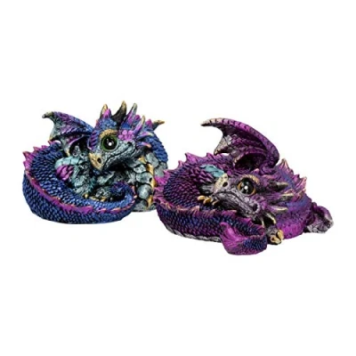Image of Nemesis Now Hatchlings Mischief Set of 2 Dragon Figurines 8.5cm Multi Coloured, Resin