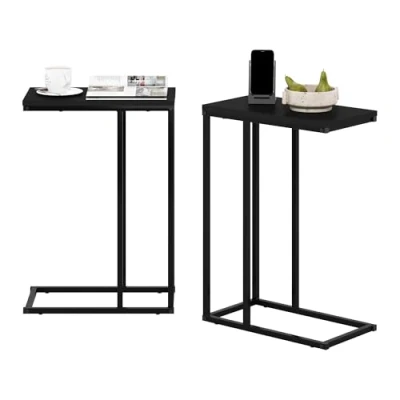 Image of Furinno Camnus Modern Living Sofa Side Table, Americano, Set of 2