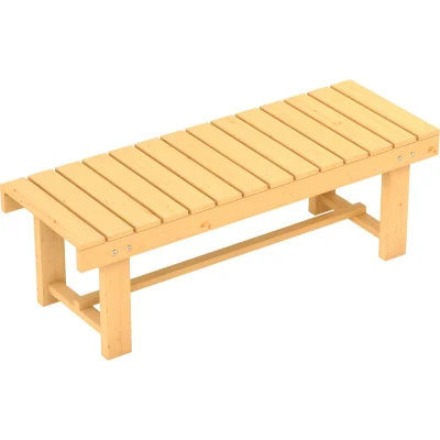 Image of Outsunny 1 Piece 2 seater Outdoor Indoor Garden Wooden Bench Fir Patio Loveseat, 110L x 38W 35Hcm, Natural