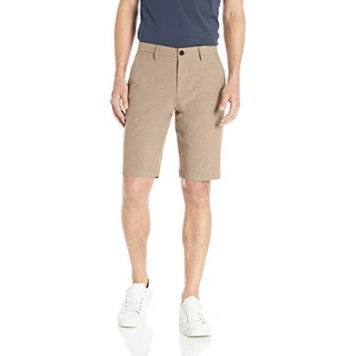 Image of Amazon Essentials Men&#039;s Slim Fit 11&quot; Lightweight Comfort Stretch Oxford Short (Previously Goodthreads), Khaki Tan, 31W