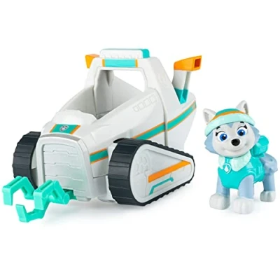 Image of Paw Patrol Everest’s Snow Plough Vehicle with Collectible Figure, for Kids Aged 3 and Up