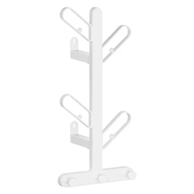 Image of SONGMICS HOME Wall Mounted Coat Rack, Hooks, Branch Look Rack with 7 Ball Tips, for Clothes, Hats, Bags, Pearl White RCR035W01