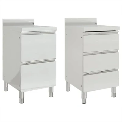Image of vidaXL Stainless Steel Commercial Kitchen Cabinets Set, Anti Corrosive and Robust Storage Space with Adjustable Feet, Easy Assembly, Suitable for Restaurant, Hotel, Home Use