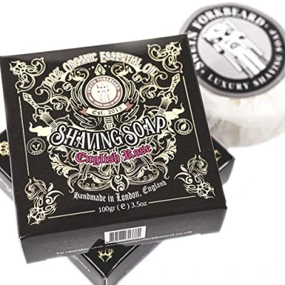Image of Shaving Soap English Rose Sweyn Forkbeard 100% Organic Premium Made in London