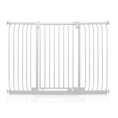 Image of Safetots Extra Tall Elite Safety Gate, 143cm 152cm, Matt White, 96.8cm in Height, Pressure Fit Stair Baby Gate for Doors Hallways and Spaces, Barrier, Easy Installation