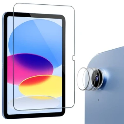 Image of ProCase 1+3 Pack Tempered Screen Protector for iPad 10th Generation with Camera Lens Protector, Protective Glass Film Guard 10.9 10 Gen 2022
