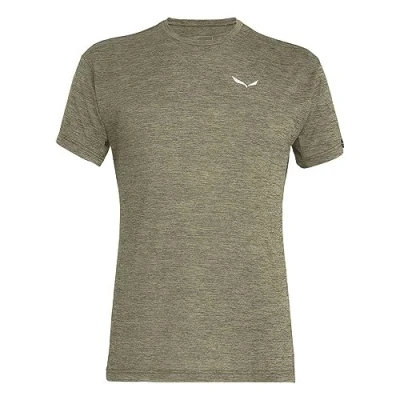Image of Salewa PUEZ melange DRY M S/S Print Tshirt, Men&#039;s, Size: Large, Dark olive