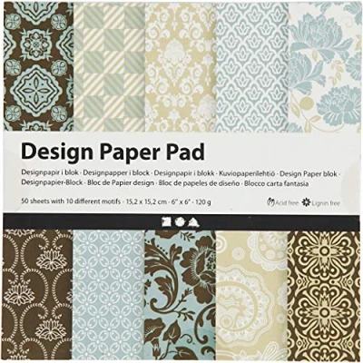 Image of Creativ Patterned Card and Paper, Light bluebrown, One Size