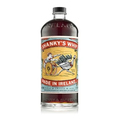 Image of SHANKY&#039;S WHIP Whisky 1.75 Litre Bottle, The Original Black Liqueur and Irish Whiskey Blend, Flavoured with Caramel Vanilla, ABV 33% Alcohol