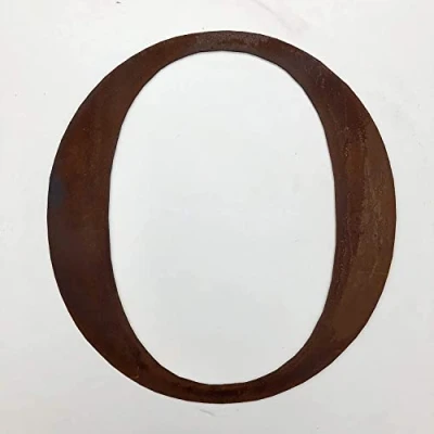 Image of Classic 12&quot; Tall Rusty Metal Letters, Personalised Signs And Gifts For The Home Garden Presents (Classic O)
