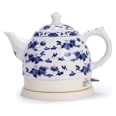 Image of Kettles Ceramic Electric Kettle Cordless Water Teapot, Automatic Power Off,Teapot Retro 1L Jug, 1350W Fast for Tea, Coffee, Soup,1L